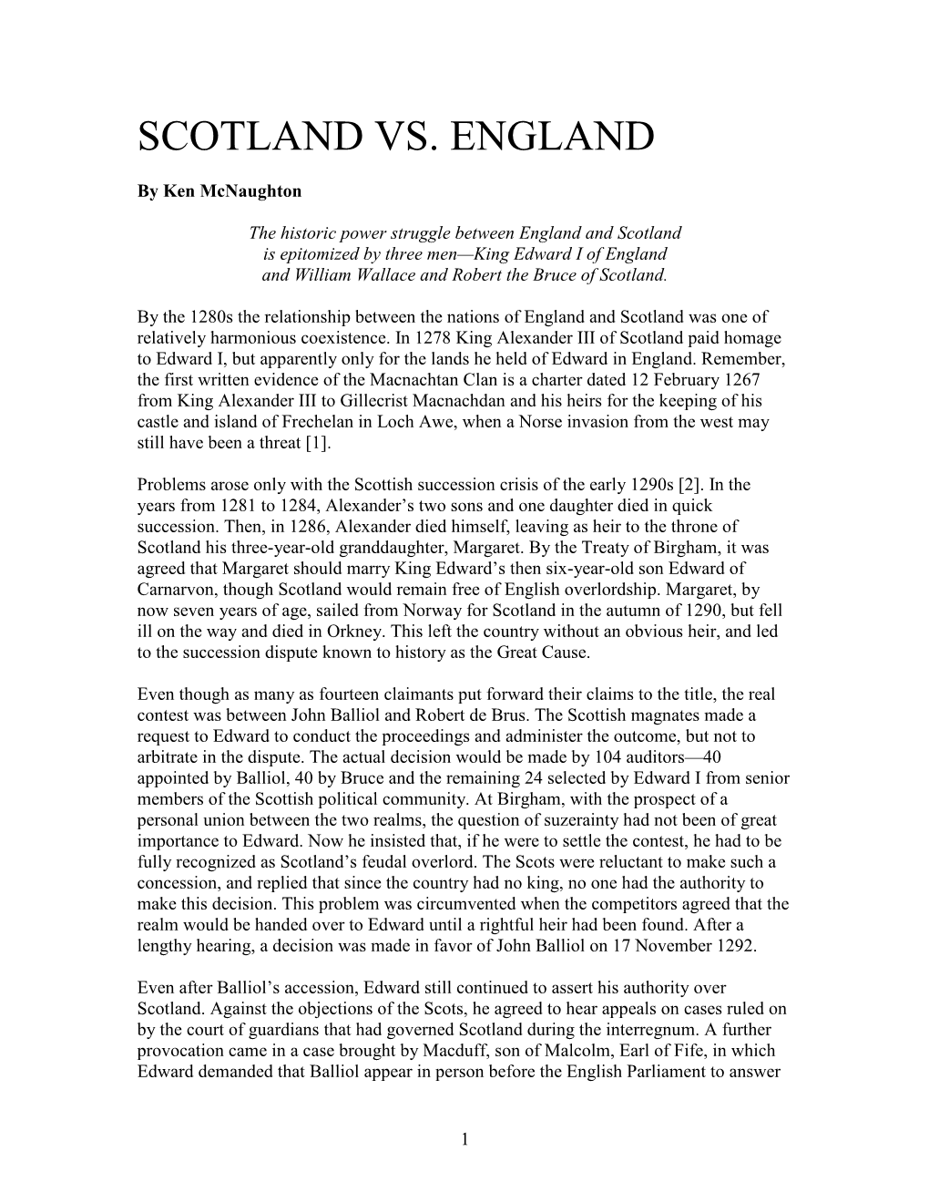 Scotland Vs. England