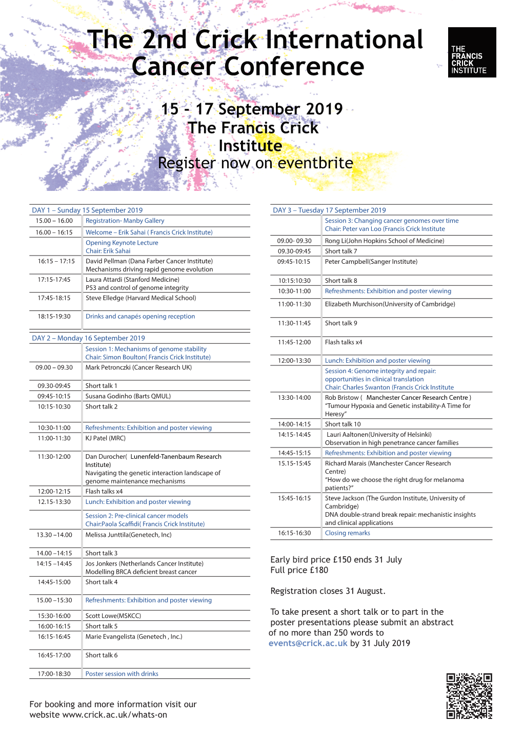 The 2Nd Crick International Cancer Conference