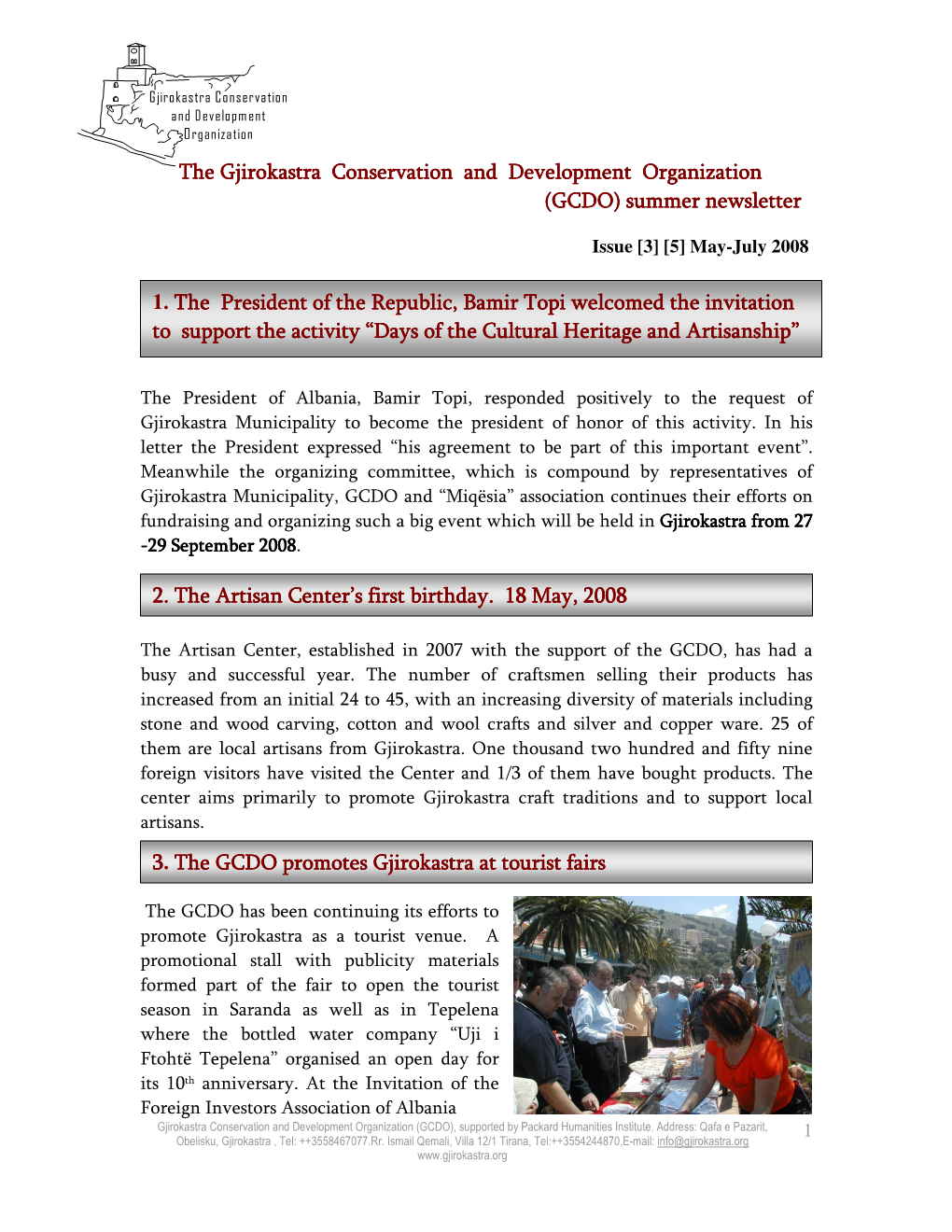 Newsletter Issue 5 May-July 2008