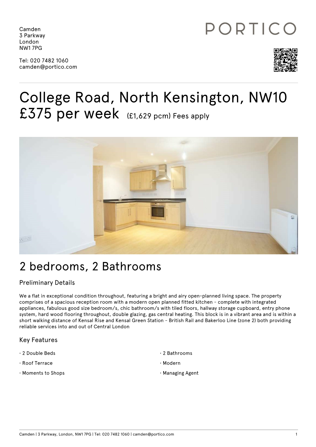 College Road, North Kensington, NW10 £375 Per Week