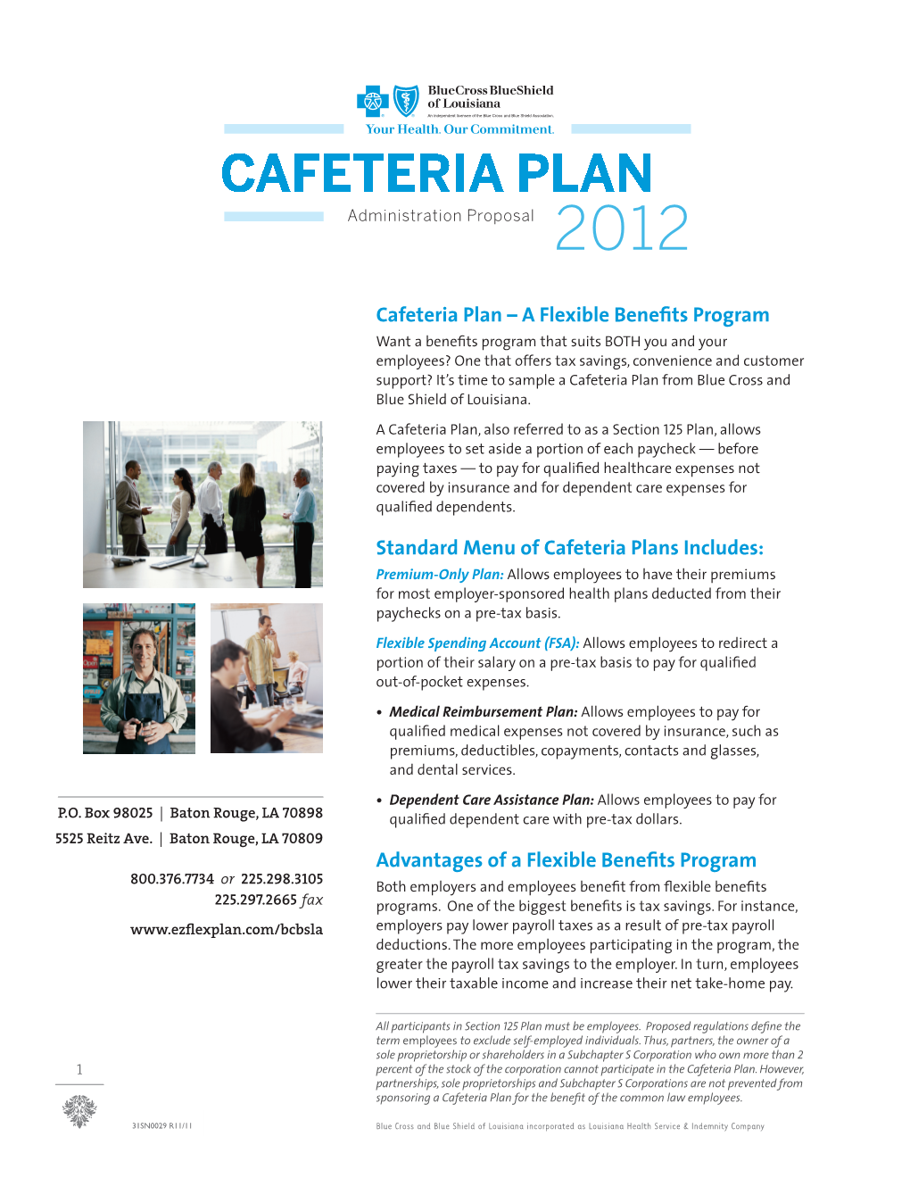 CAFETERIA PLAN Administration Proposal 20122011