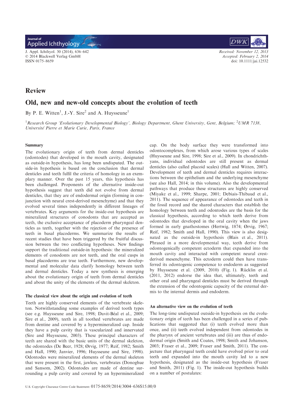 Review Old, New and New-Old Concepts About the Evolution of Teeth by P