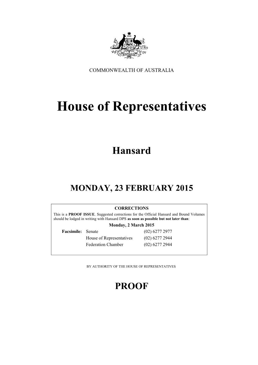 House of Representatives