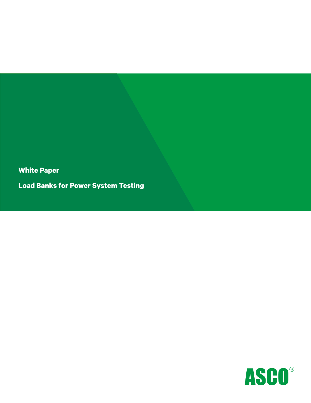 White Paper Load Banks for Power System Testing