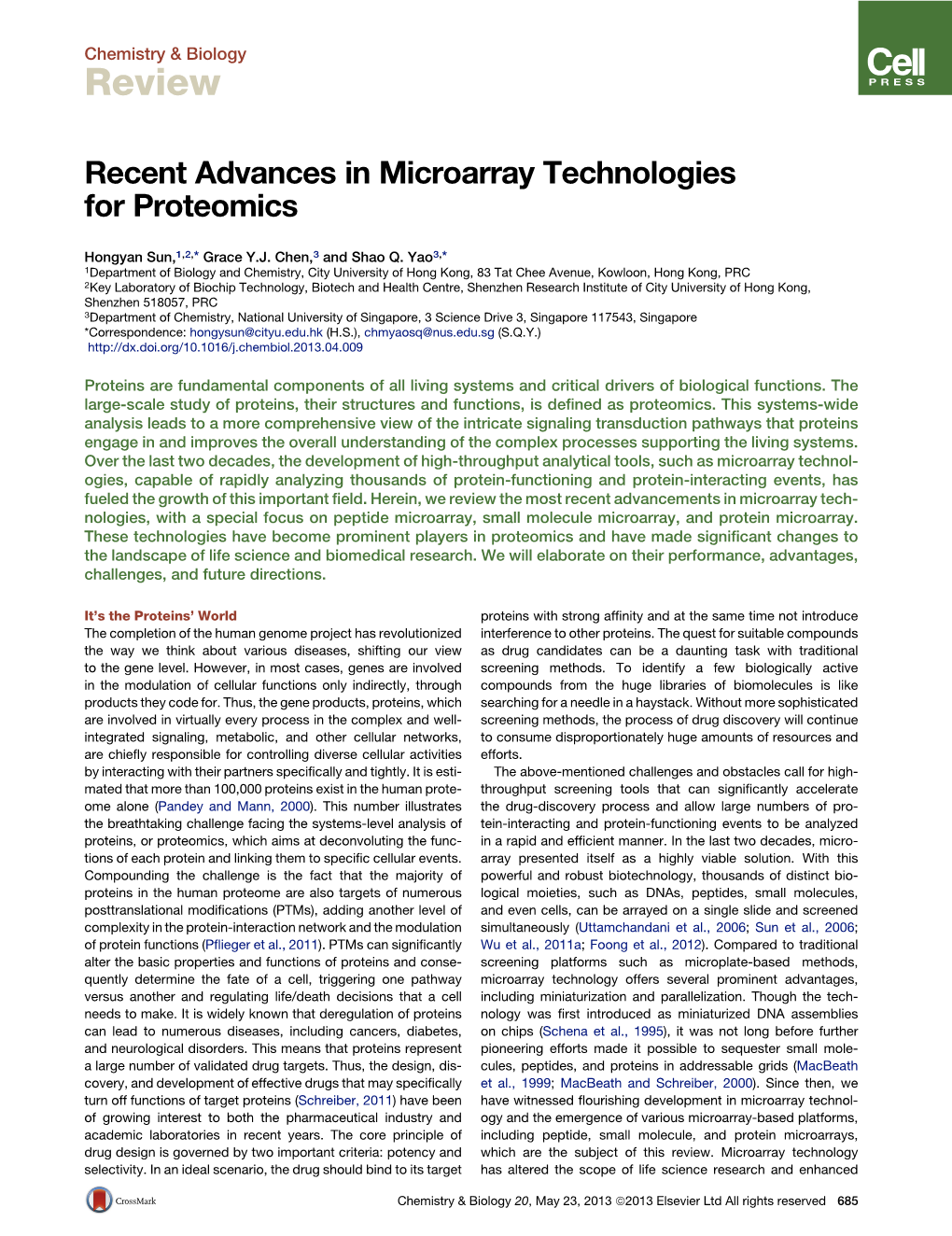 Recent Advances in Microarray Technologies for Proteomics