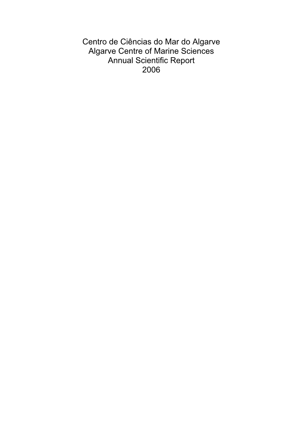 Scientific Report 2006