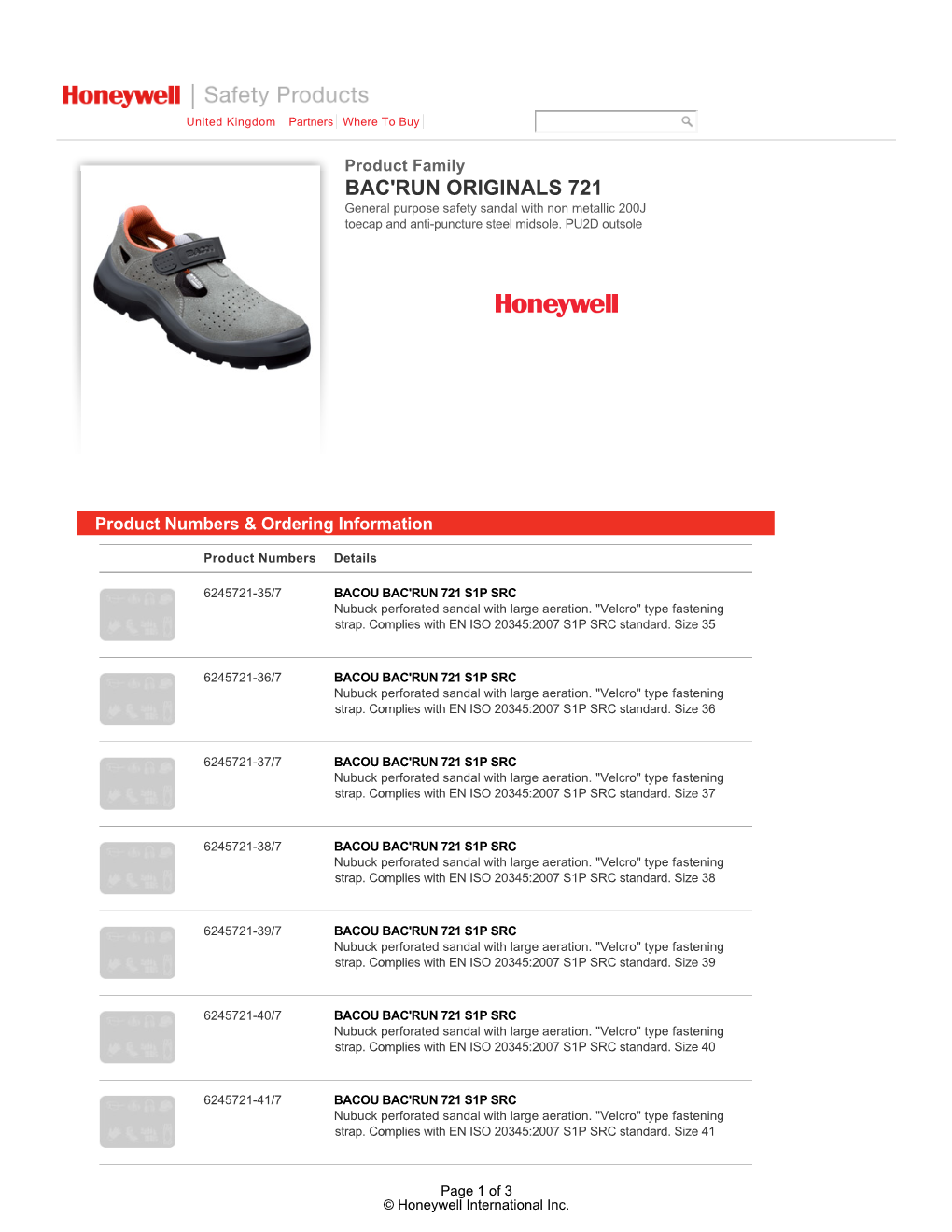 BAC'run ORIGINALS 721 General Purpose Safety Sandal with Non Metallic 200J Toecap and Anti-Puncture Steel Midsole