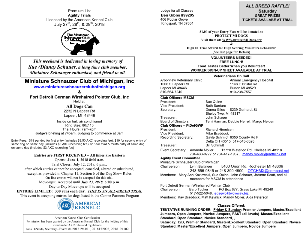 Miniature Schnauzer Club of Michigan