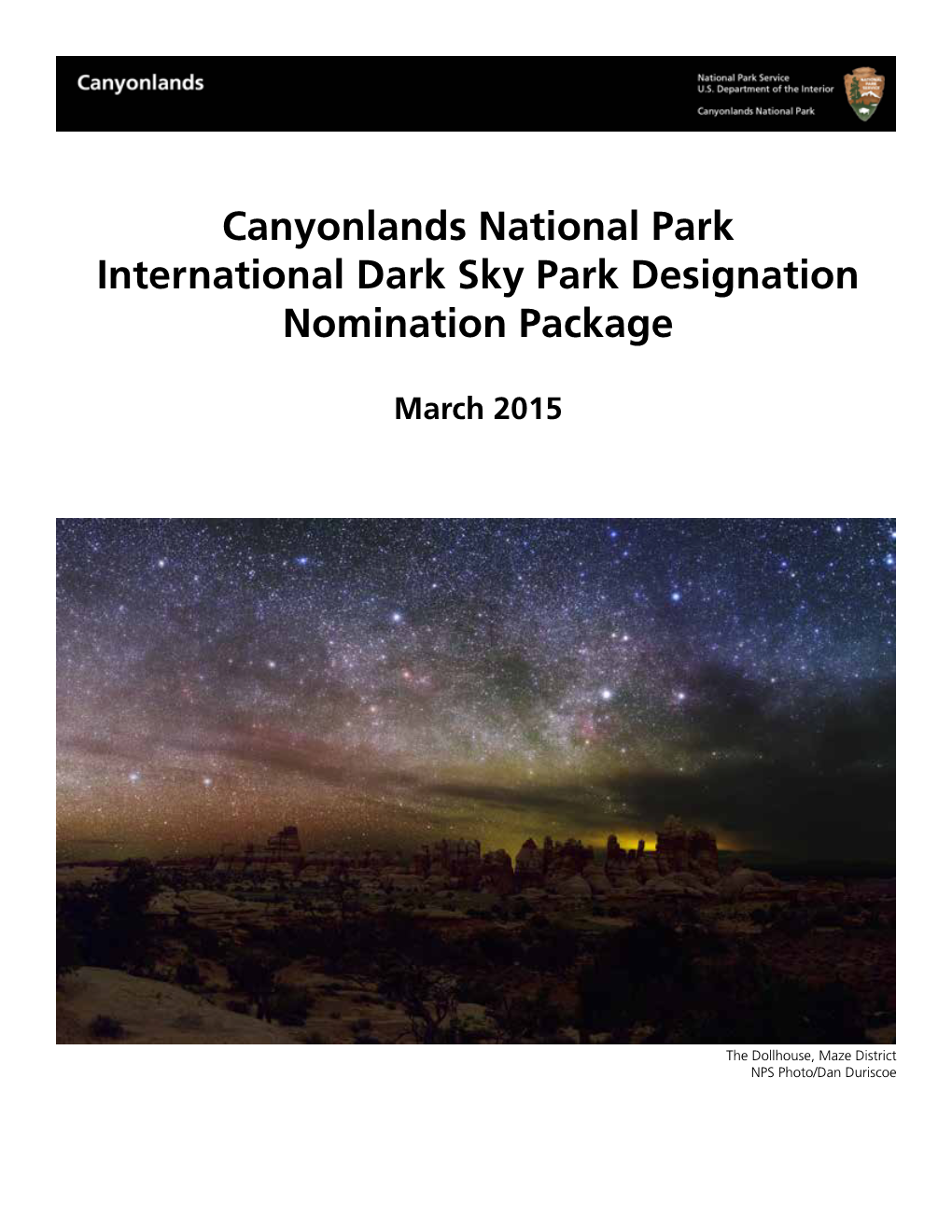 Canyonlands National Park International Dark Sky Park Designation Nomination Package