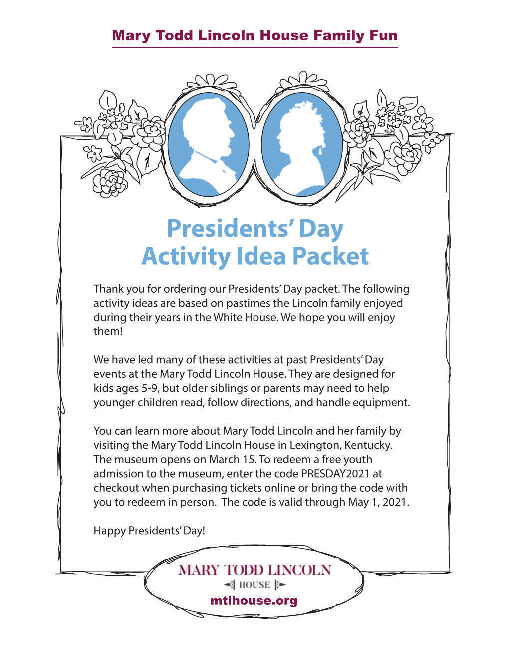 Presidents' Day Activity Idea Packet
