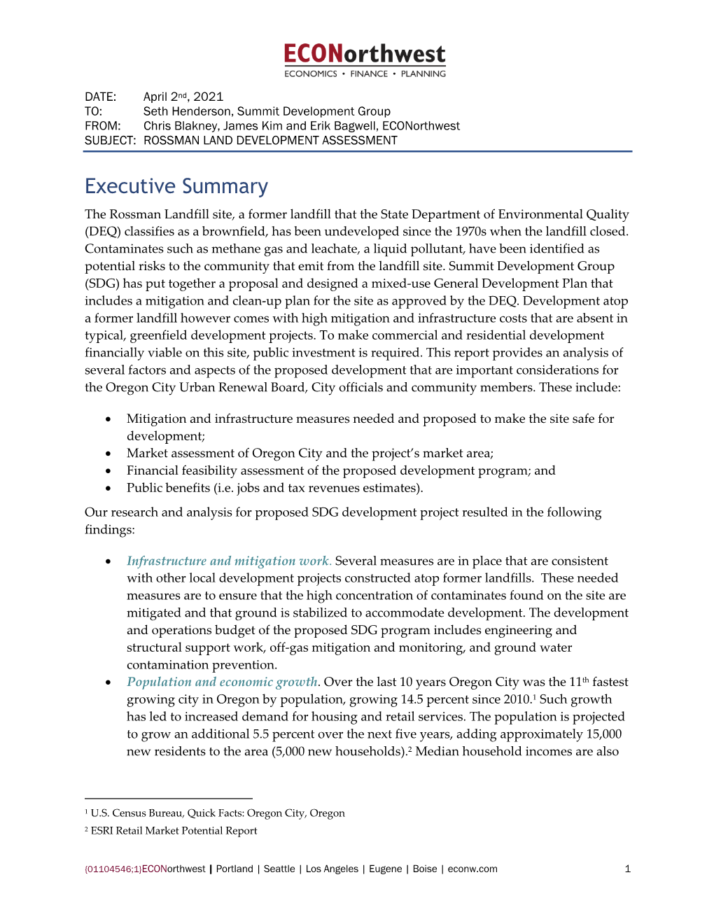 Econorthwest Released a Study