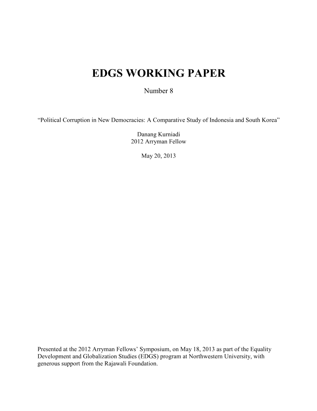 Edgs Working Paper