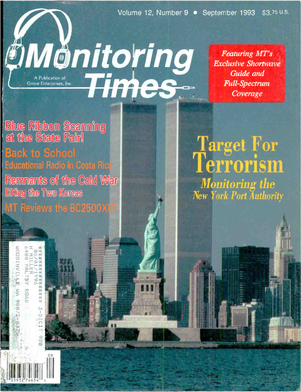 Terrorism WU Tlk40 Monitoring the :Mg New York Port Authority