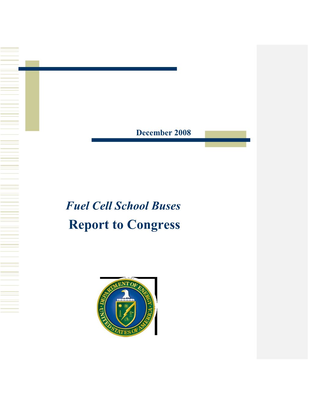 Fuel Cell School Buses Report to Congress