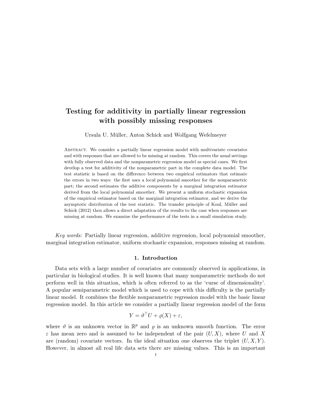 Testing for Additivity in Partially Linear Regression with Possibly Missing Responses