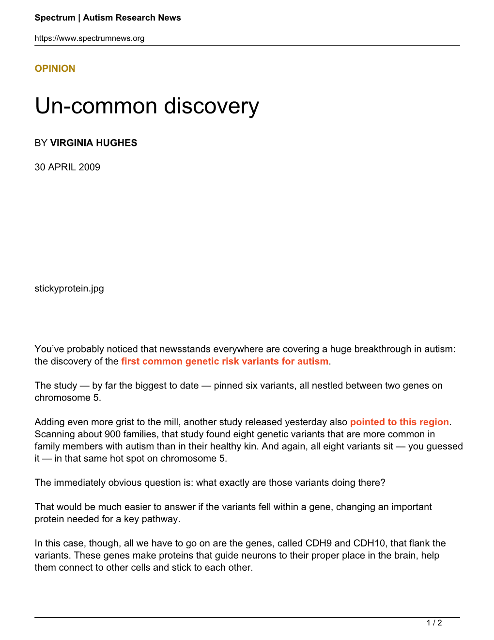 Un-Common Discovery