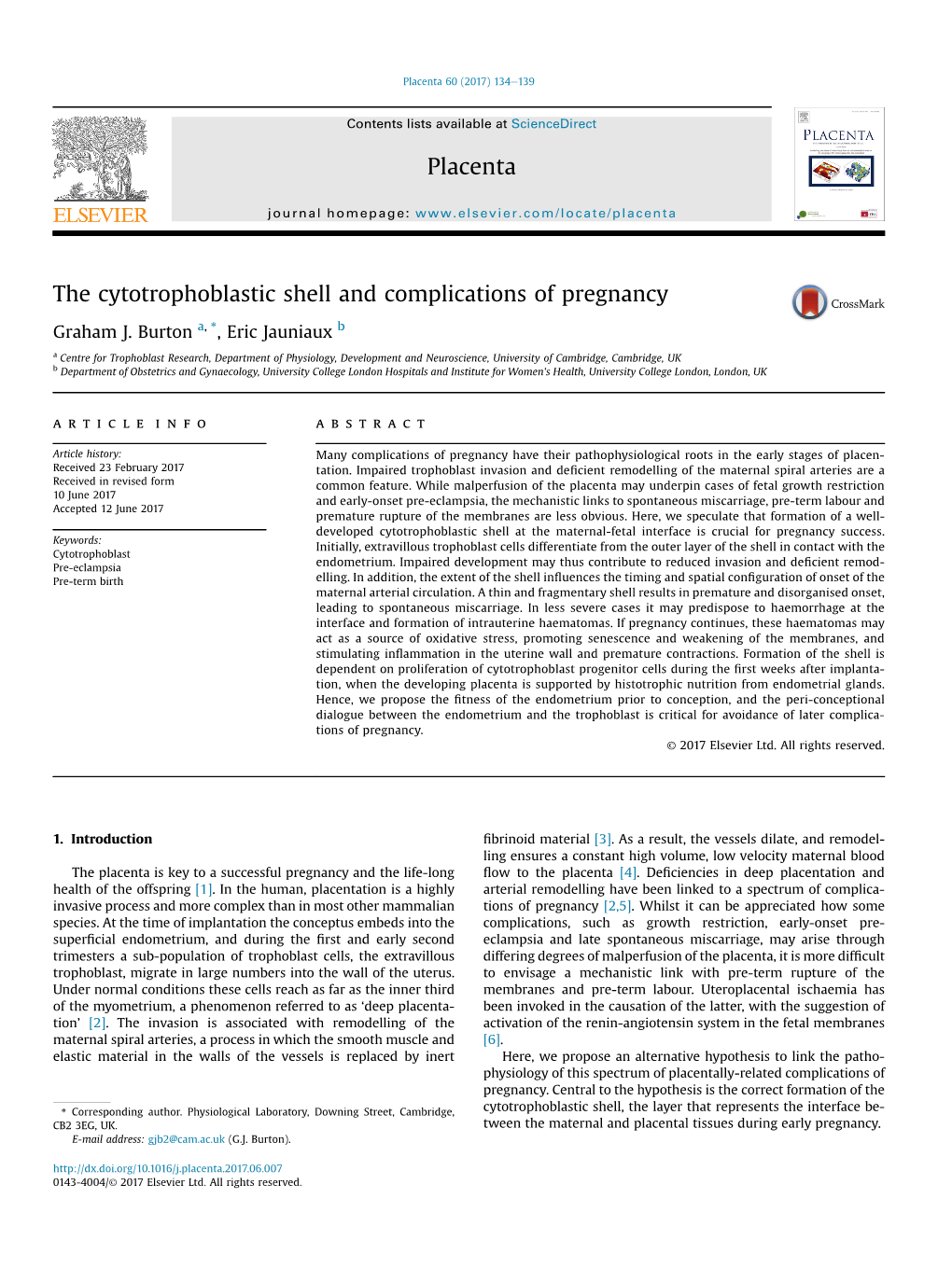 The Cytotrophoblastic Shell and Complications of Pregnancy