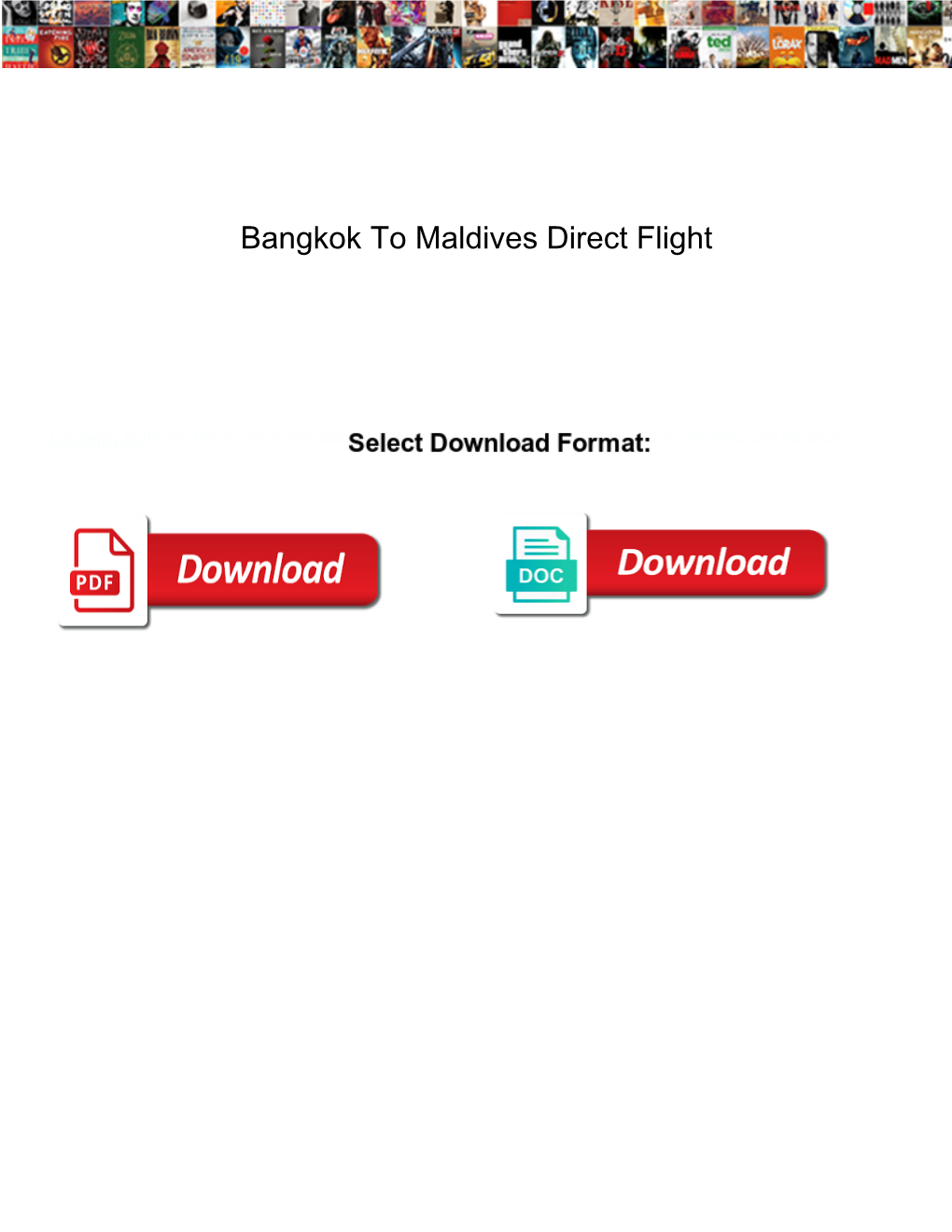 Bangkok to Maldives Direct Flight
