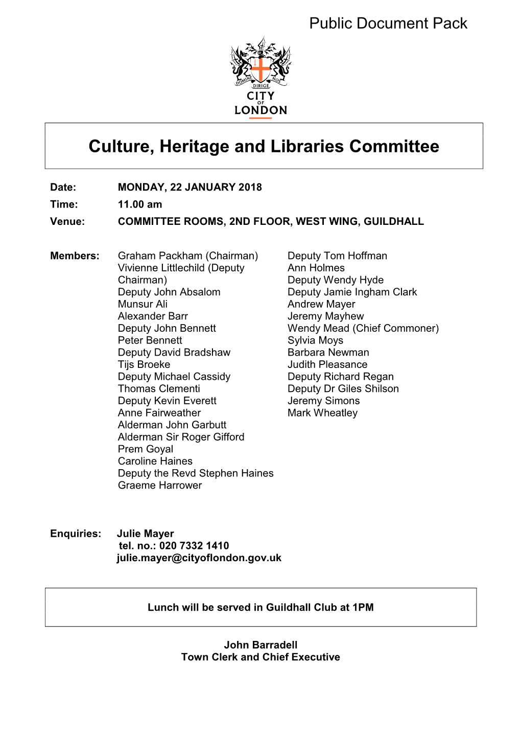 (Public Pack)Agenda Document for Culture, Heritage and Libraries