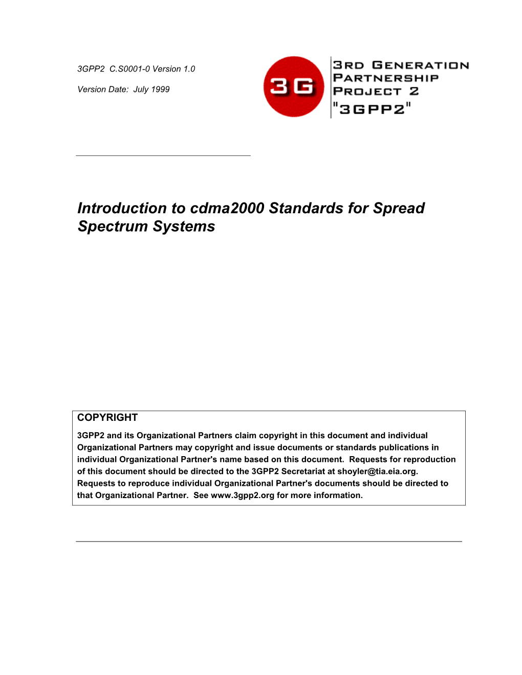 Introduction to Cdma2000 Standards for Spread Spectrum Systems