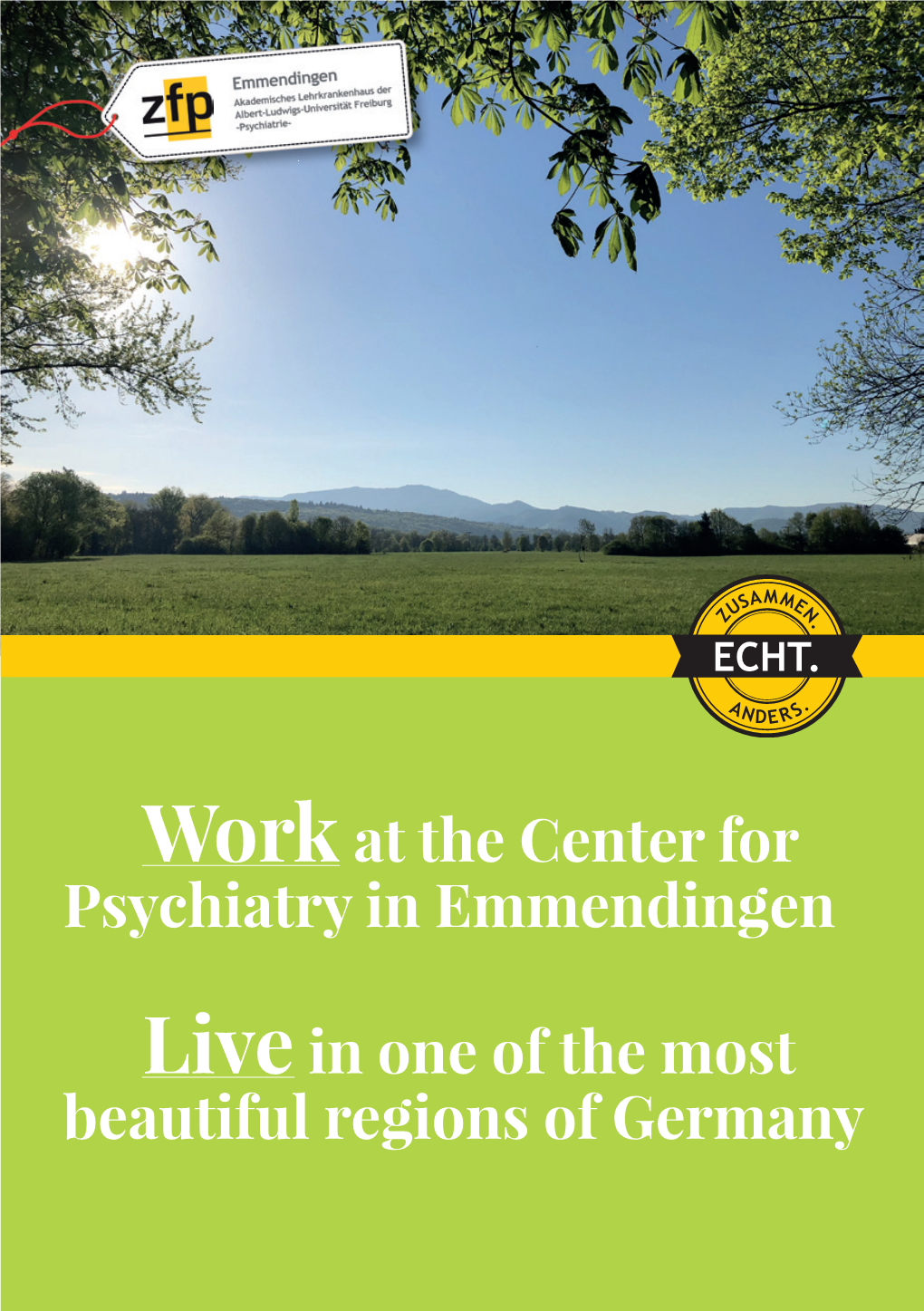 Workat the Center for Psychiatry in Emmendingen Livein One of the Most Beautiful Regions of Germany