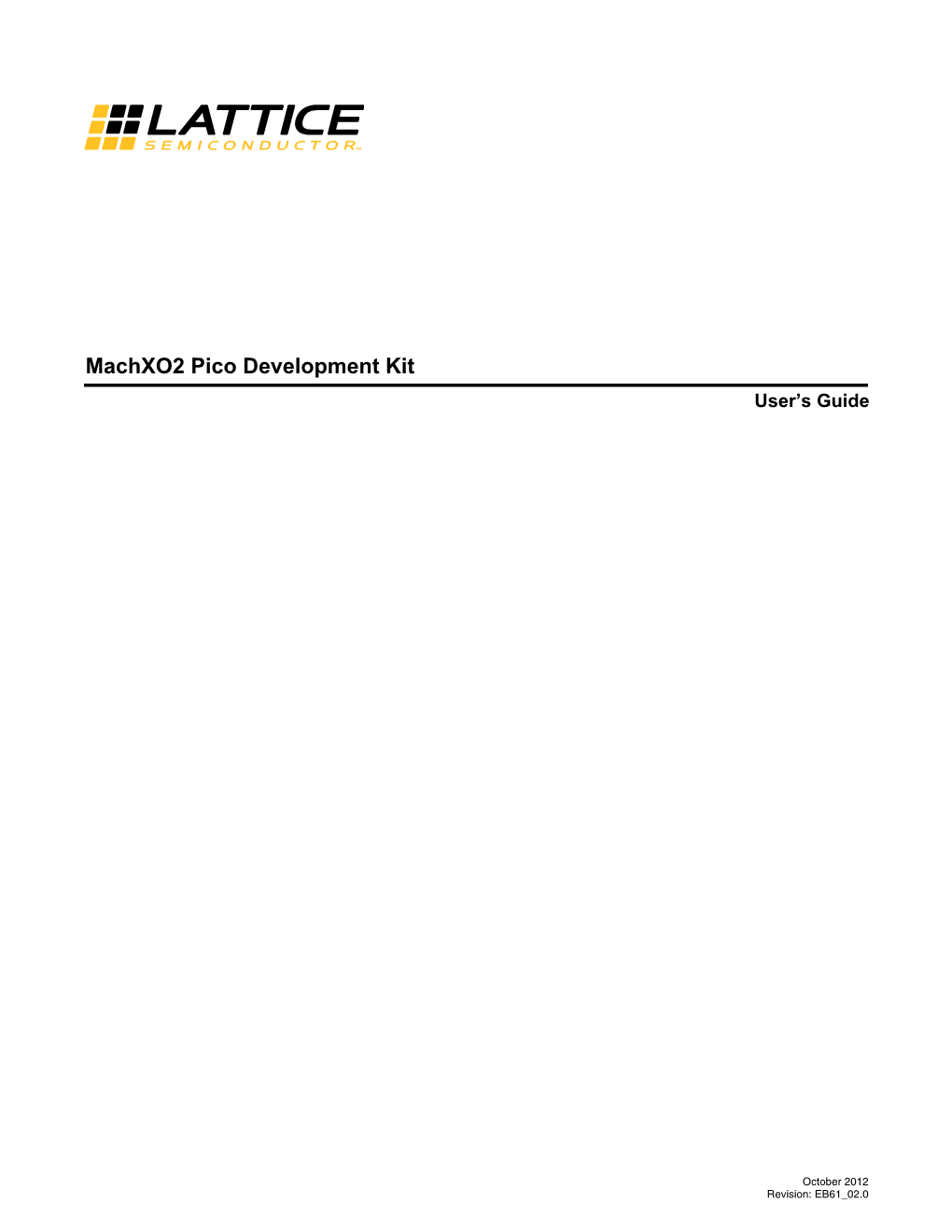 EB61 02.0 Machxo2 Pico Development Kit User’S Guide