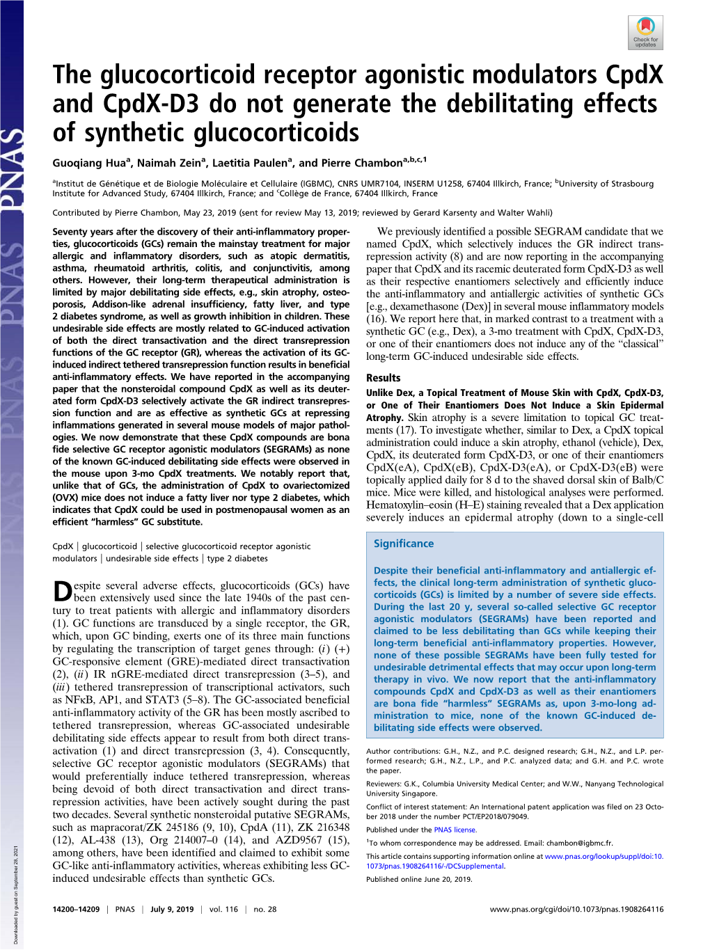 The Glucocorticoid Receptor Agonistic Modulators Cpdx and Cpdx-D3 Do Not Generate the Debilitating Effects of Synthetic Glucocorticoids