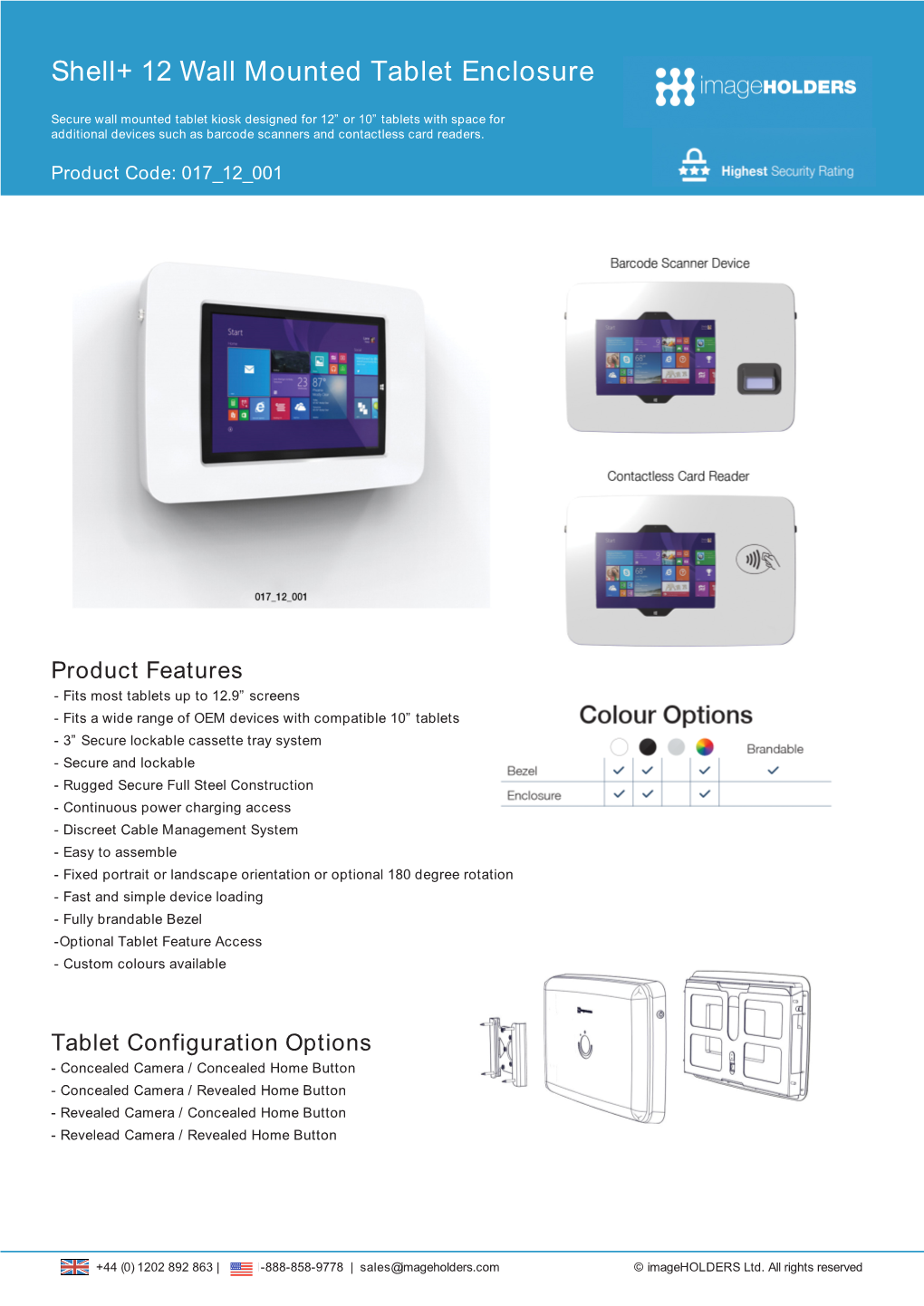 Shell+ 12 Wall Mounted Tablet Enclosure