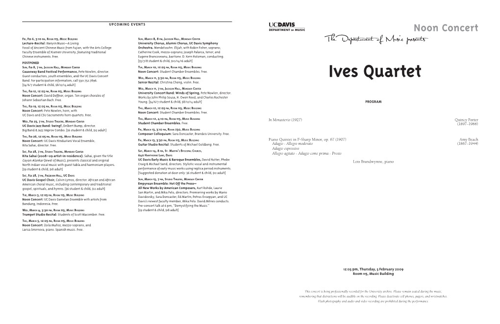 Ives Quartet Band