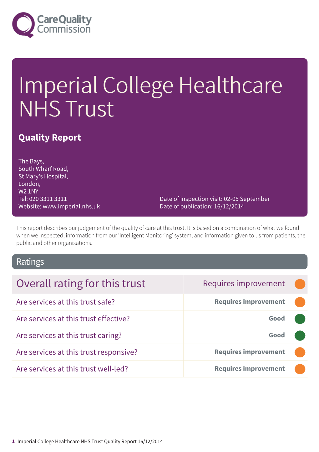Imperial College Healthcare NHS Trust Scheduled Report