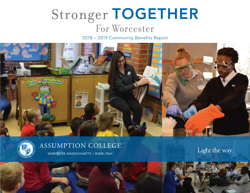 Stronger TOGETHER for Worcester 2018 – 2019 Community Benefits Report