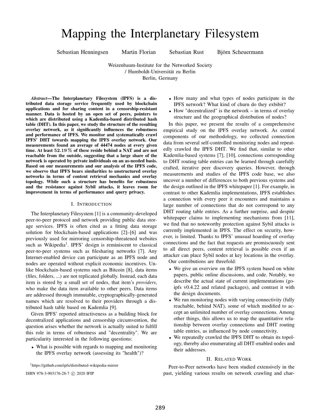 Mapping the Interplanetary Filesystem