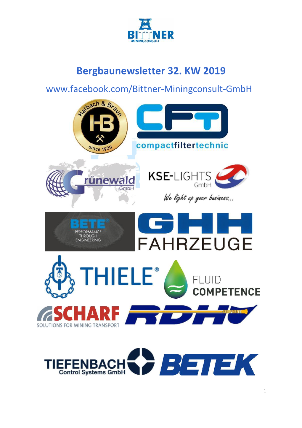 Bergbau / Mining Newsletter 2019
