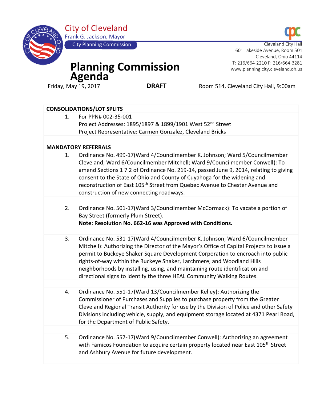 Planning Commission Agenda