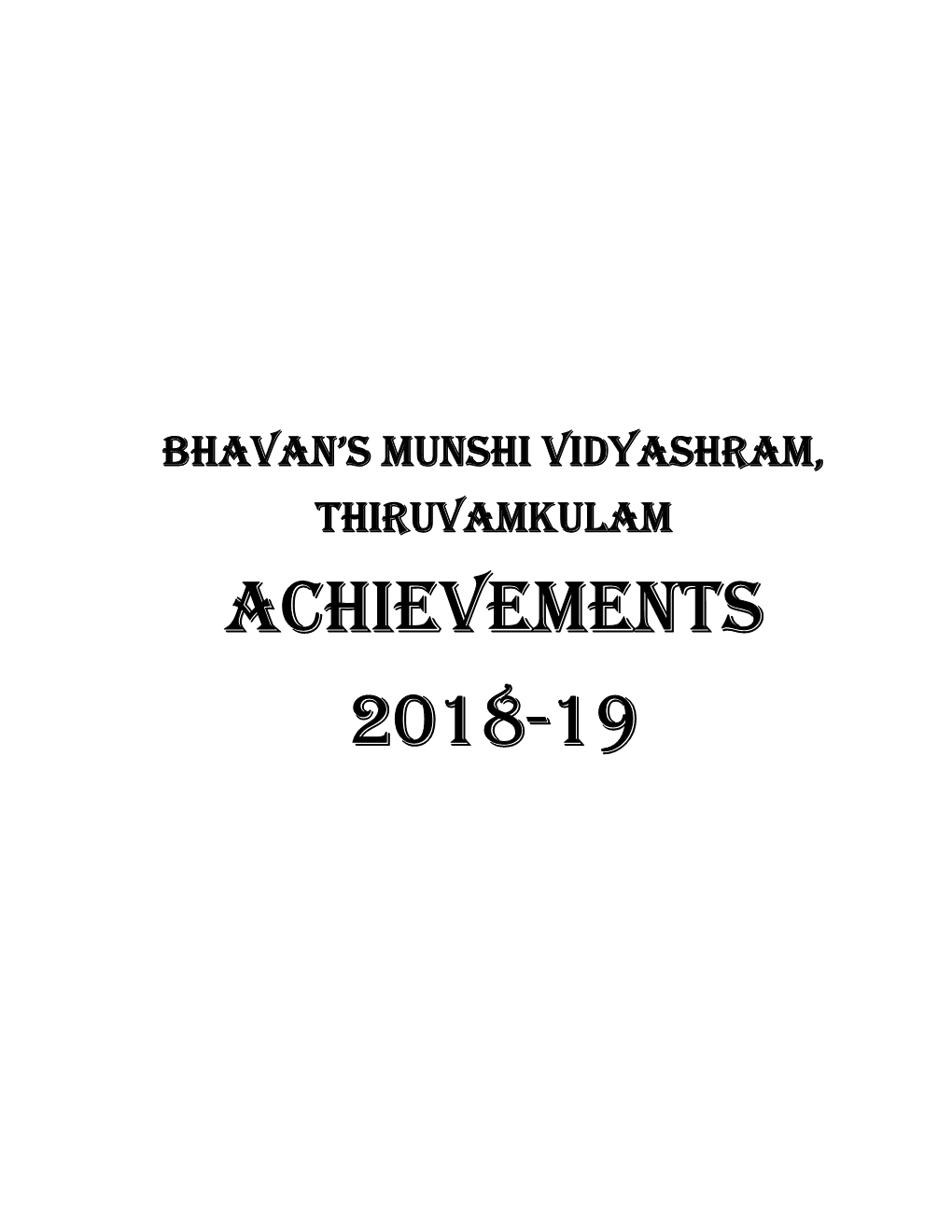 Achievements 2018-19