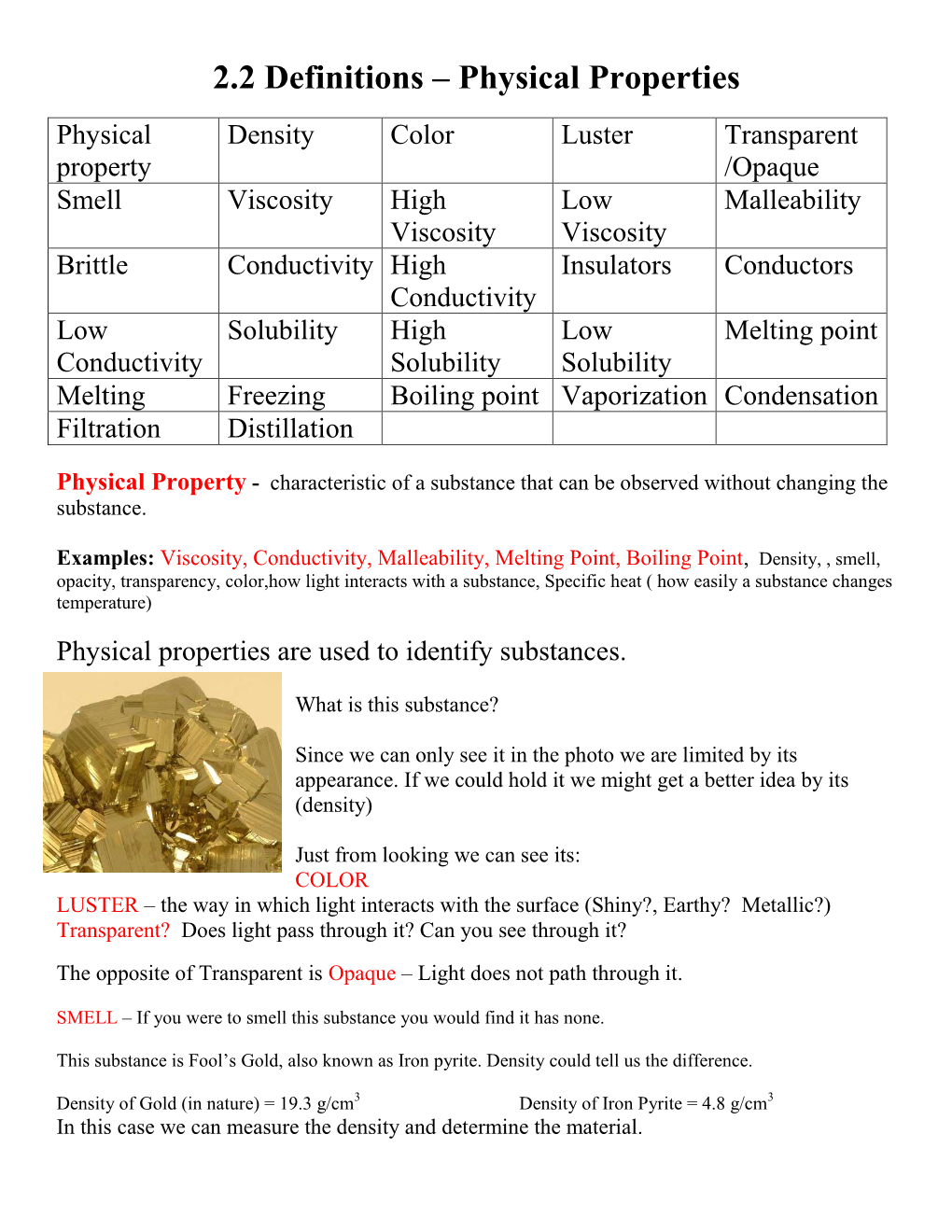 Unit 2 – Definitions