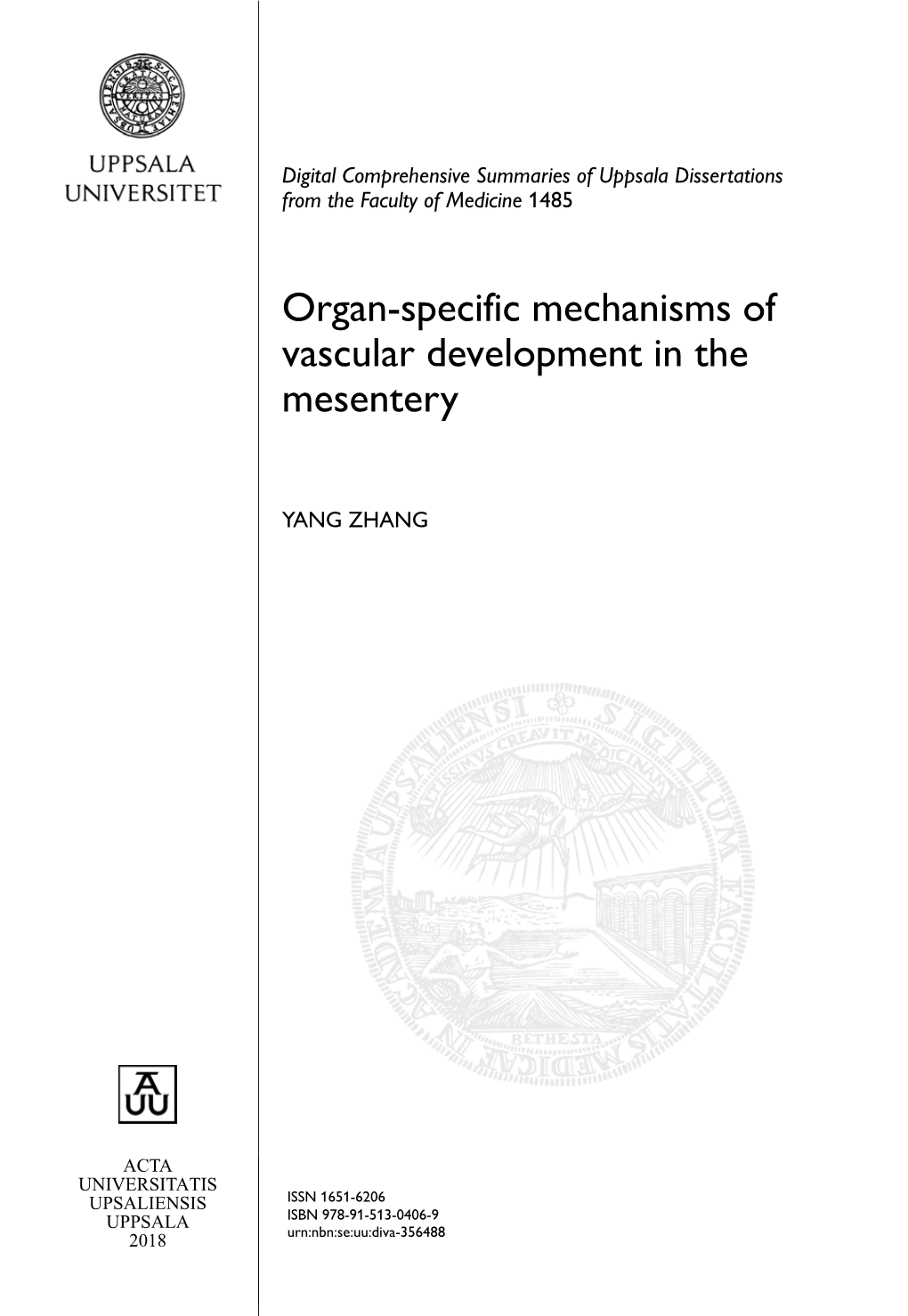 Organ-Specific Mechanisms of Vascular Development in the Mesentery