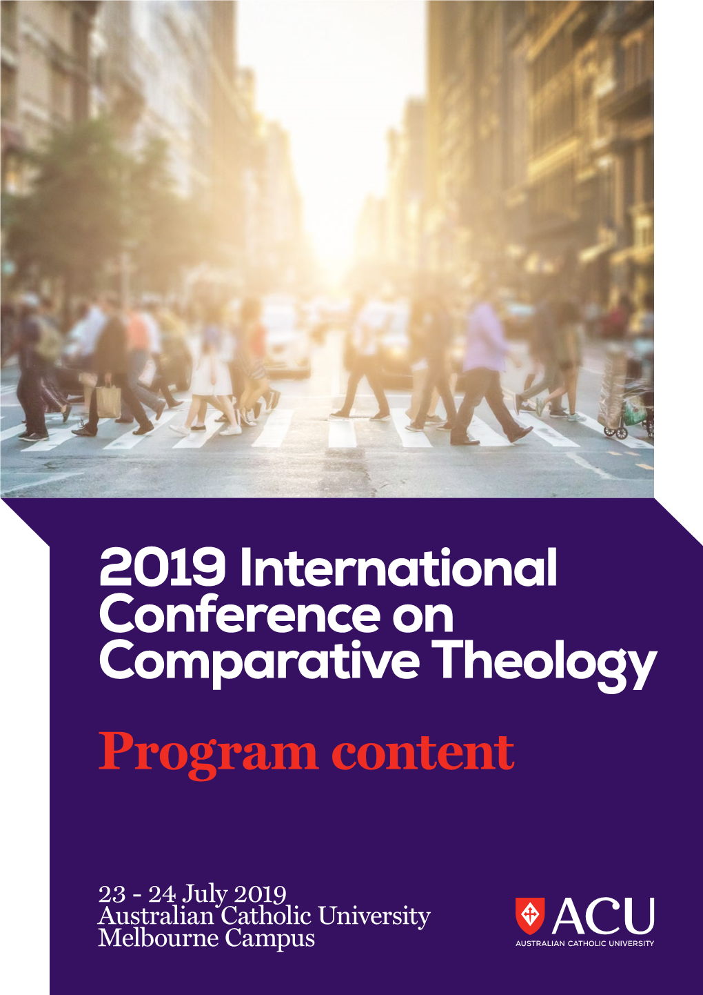 2019 International Conference on Comparative Theology Program Content