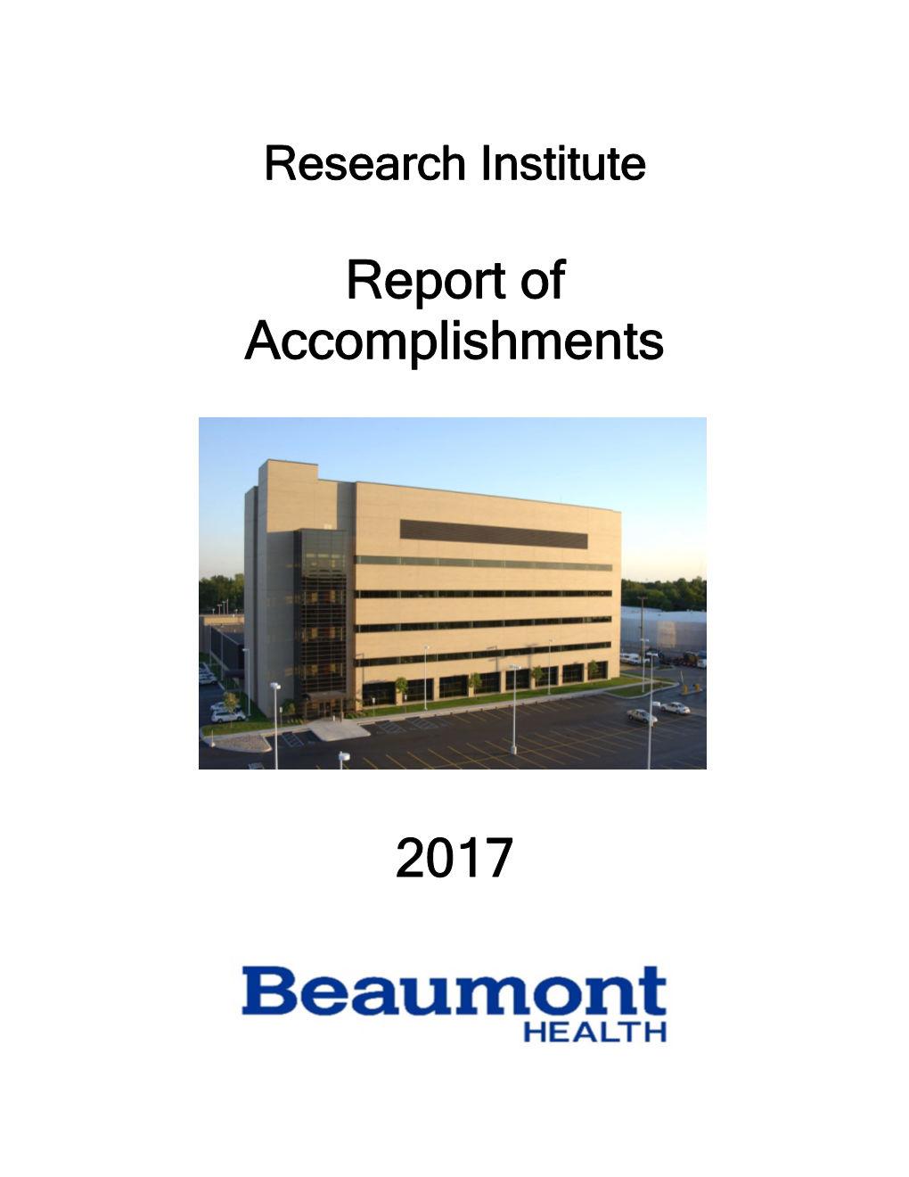 Report of Accomplishments 2017