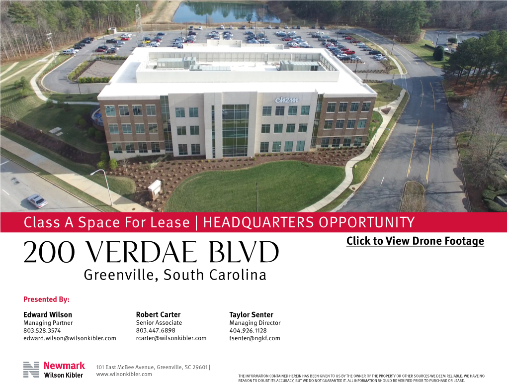 200 Verdae Blvd Click to View Drone Footage Greenville, South Carolina