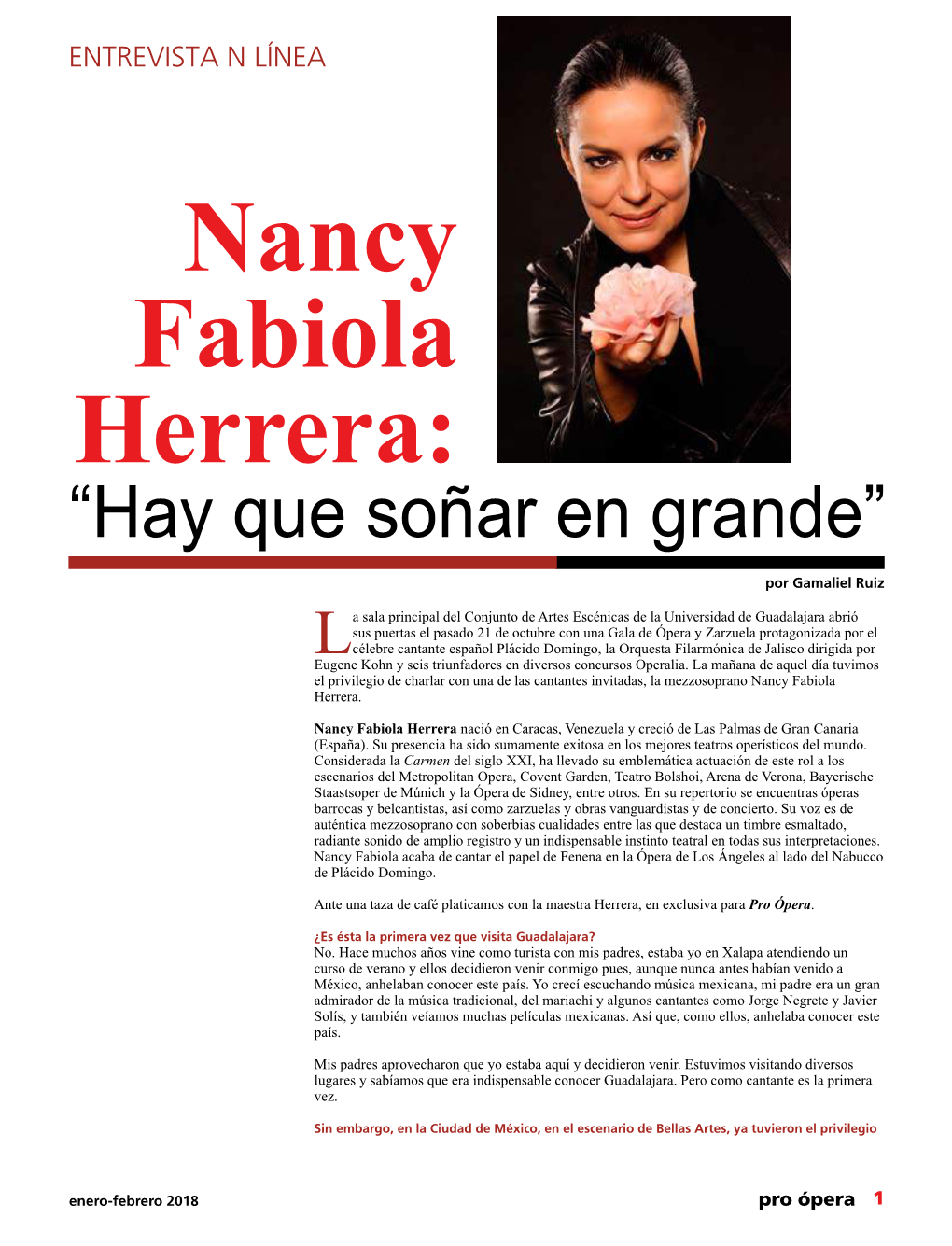 Nancy Fabiola Herrera: “Hay Que Soñar En Grande”