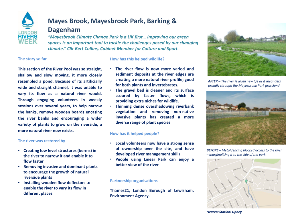 Mayes Brook, Mayesbrook Park, Barking & Dagenham