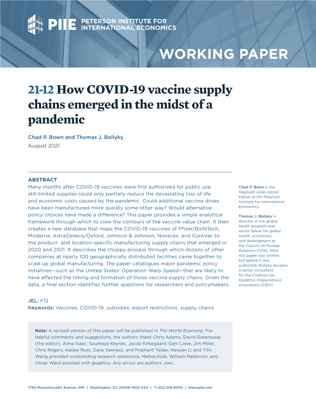 21-12 How COVID-19 Vaccine Supply Chains Emerged in the Midst of a Pandemic