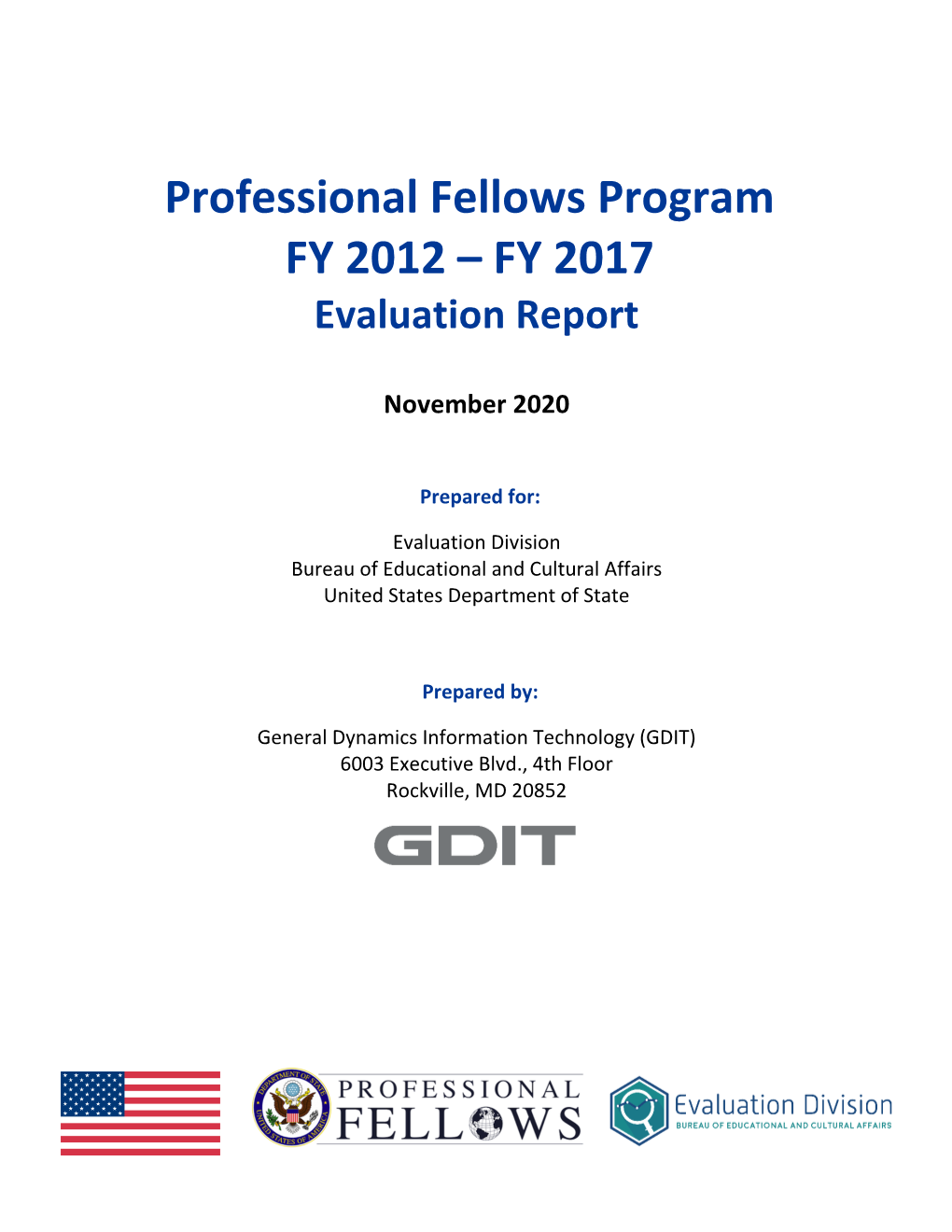 Professional Fellows Program Evaluation Report FY2012