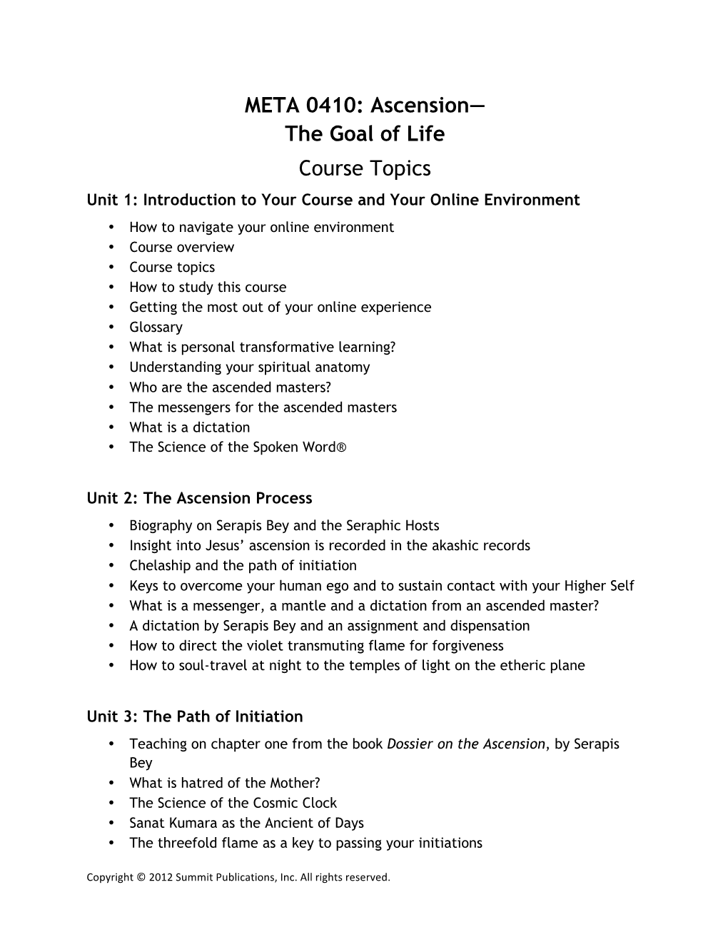 META 0401 Ascension: the Goal of Life
