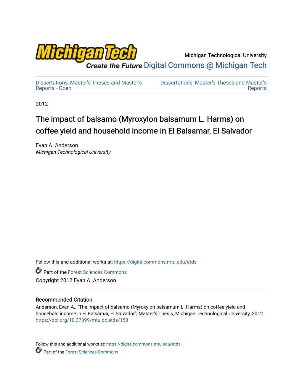 The Impact of Balsamo (Myroxylon Balsamum L