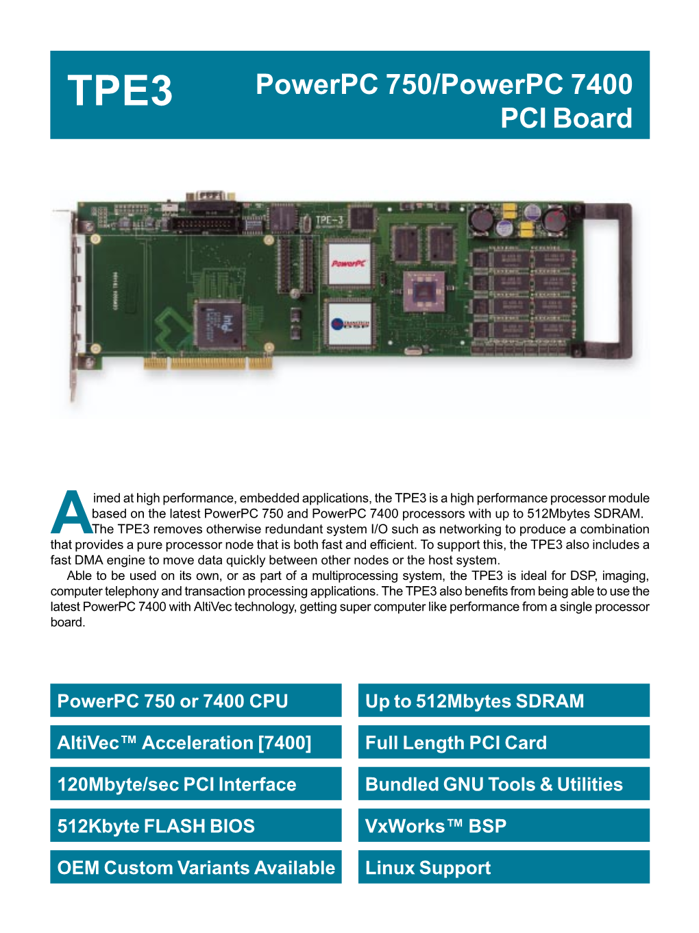 Powerpc 750/Powerpc 7400 PCI Board