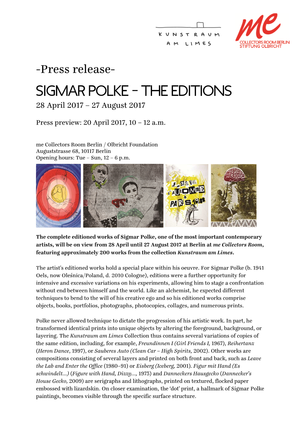 SIGMAR POLKE – the Editions