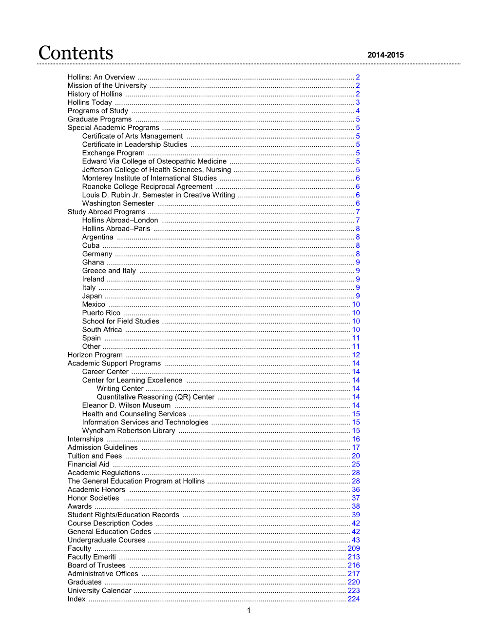 Contents 2014-2015