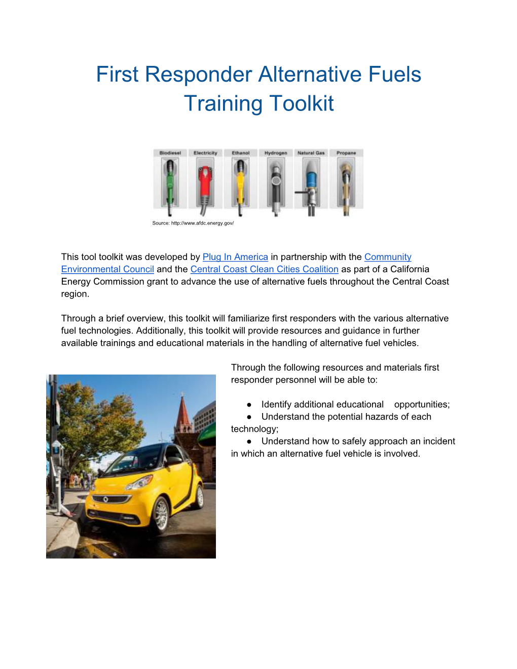 First Responder Alternative Fuels Training Toolkit
